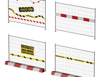 Construction fencing fence 3D model