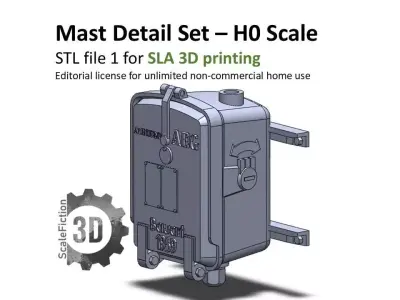 H0 Mast Detail Set - Foundation Base - DB Switch Box 1959 3D print model