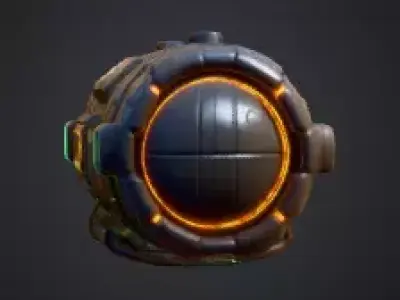 sci-fi energy barrel  3D model