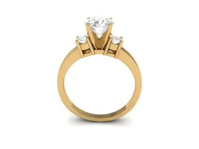 Classic Solitaire Diamond Women Ring Gold Jewelry 3D Model 62 3D print model