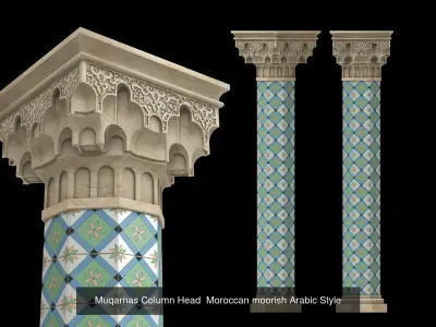 Muqarnas columns 3D Model Pack