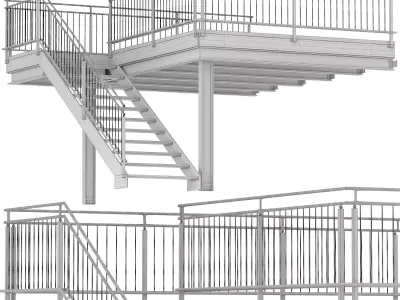 Factory Staircase 02 3D model