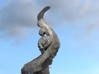 Alien meteor Sculls 3D model