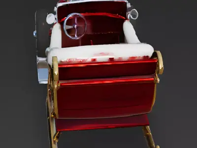 Santa Sleigh Hybrid Vehicle 3D Model Low-poly 3D model