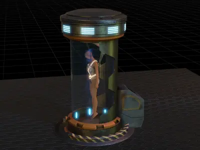 sci fi clone capsule Low-poly 3D model