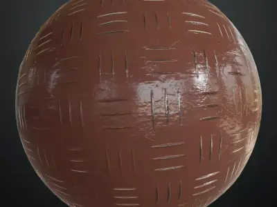 Diamond Metal Plate Brown PBR Seamless Texture