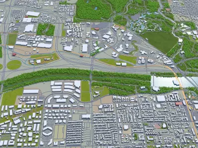 Tempe Arizona USA 20km Low-poly 3D model