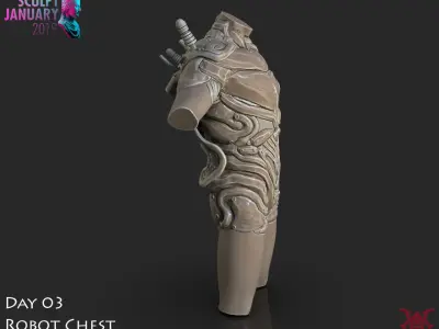 Sci Fi Robot Torso Timelapse and Model 3D print model