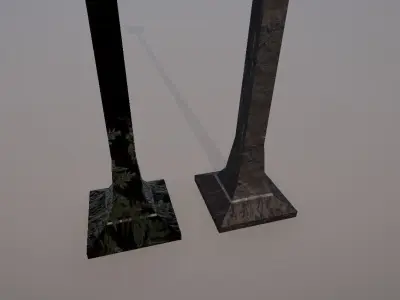 Streetlight 2 Variants - Hiking Trail Light - Unity Ready Low-poly 3D model