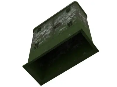 Electrical Enclosure 1 Moss Lowpoly Low-poly 3D model
