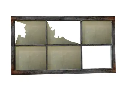 Broken Window Low-poly 3D model