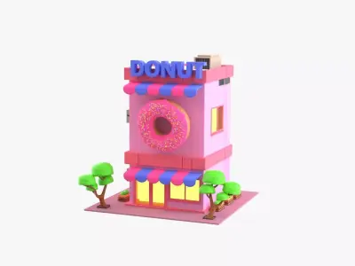 Donut Bakery 3D Illustration 3D model