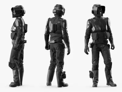  Star Wars Shadow Trooper Armor Black Edition Rigged for Cinema 4D 