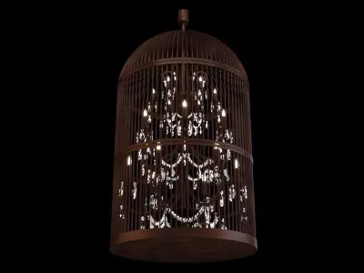 Vintage Birdcage Chandelier 3D model
