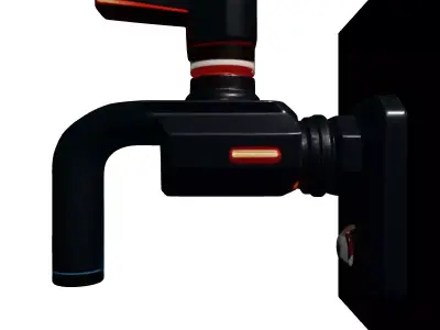 SciFi Futuristic Smart Faucet Low-poly 3D model