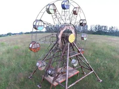 Abandoned Ferris Wheel 3D model