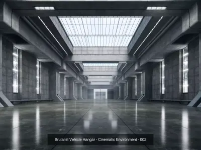 Cinematic Brutalist Hangar Pack- Cinematic Environments- 3 in 1