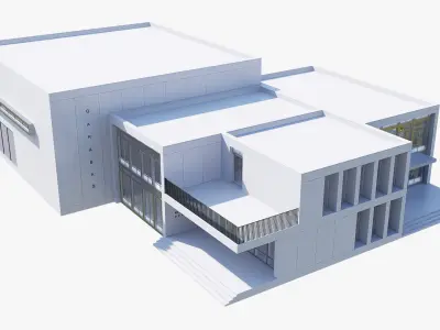 art building gallery Low-poly 3D model