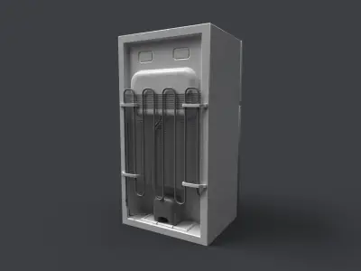 Fridge 90s Low-poly 3D model