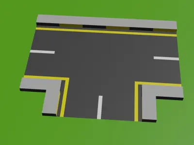 Road Pack 3D Model Low-poly 3D model