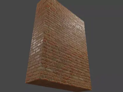 Brick Wall - Normal Map Texture - Muro Low-poly 3D model