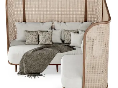 Corner garden sofa HLS high back  3D model