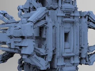 Advanced Ancient Civilization Ship architecture 11 3D model