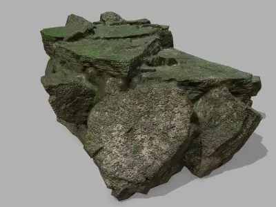 Stair rock Low-poly 3D model buy