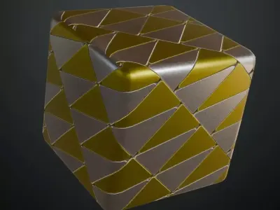 Luxury Dual-Tone Triangular Metal Bricks PBR Seamless Texture