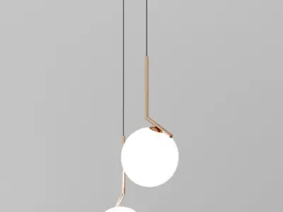 Chandelier pendant light - rose gold 3D model