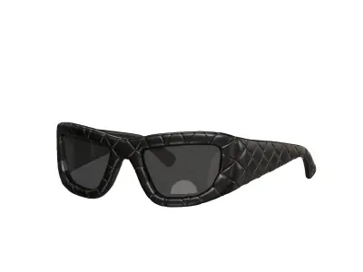 Bottega Veneta Intrecciato Rectangular Sunglasses Low-poly 3D model
