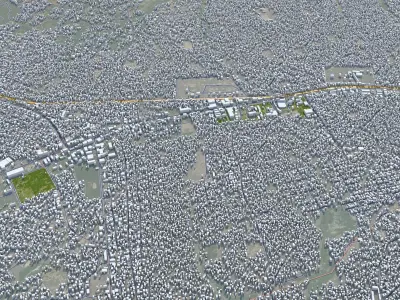 Nampula Mozambique 15km AI Low-poly 3D model