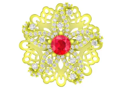 Floral Filigree Diamond Ring 3D Model 4470 3D print model