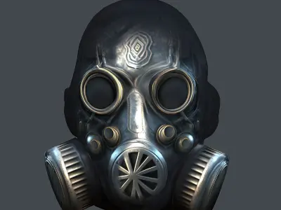 Gas mask helmet scifi Low-poly character art game space Low-poly 3D model 2
