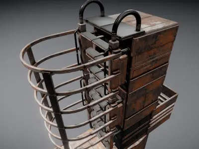 Sci-Fi Ladder Collection Rusty Version  Low-poly 3D model