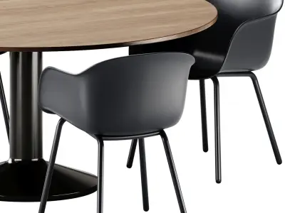 Midst Table and Fiber Armchair by Muuto 3D model