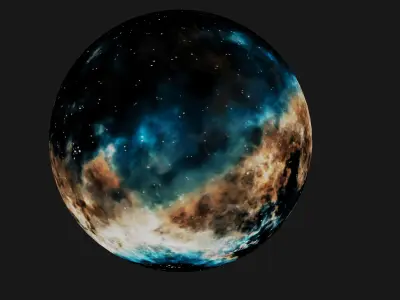 HDRI Panoramic Sky - VR 360 starfield - hard warm nebula 017 Low-poly 3D model