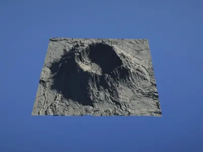 Landscape Environment Volcano Snow 32 Low-poly 3D model