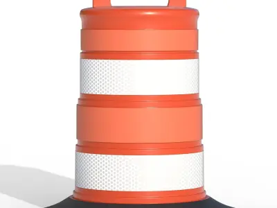 Traffic Barrel Low-poly 3D model