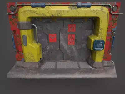 Sci-fi door Low-poly 3D model