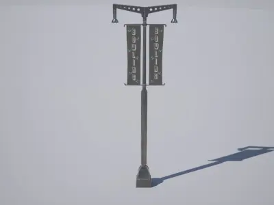 Street Lamp Low-poly 3D model 45