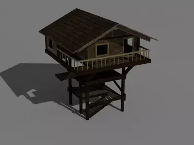 Forest Watch Tower Free low-poly 3D model
