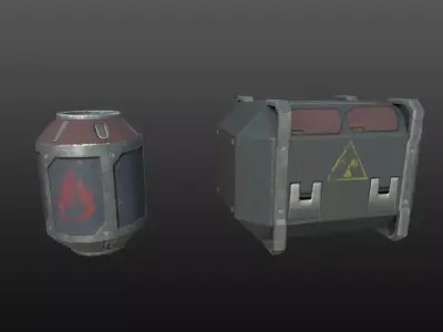 Sci-Fi Crates Low-poly 3D model purchase