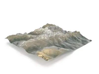 Dolomite Mountain Terrain 01 - High and Low Poly Versions 3D model
