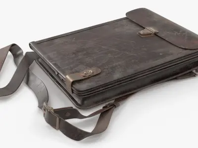  Vintage Historical Leather Crossbody Bag Dirty Surface Brown 