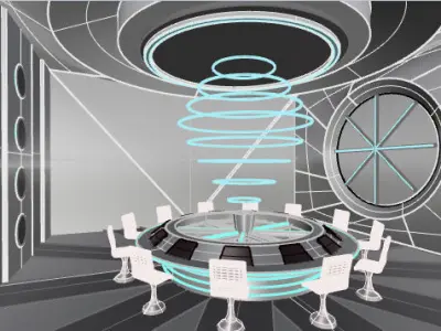 Futuristic Meeting Area Interior 3D model