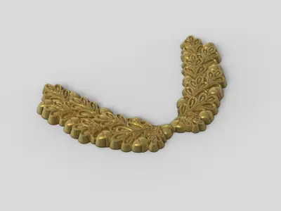 Oak wreath 03 3D print model