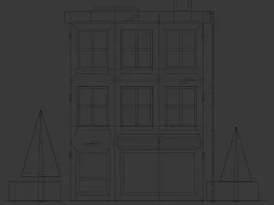 Low poly Building brick Low-poly 3D model