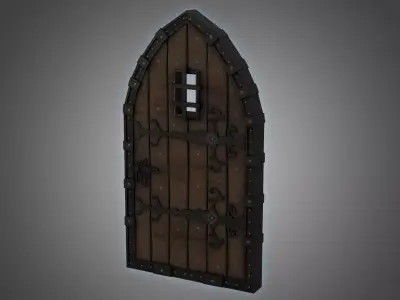 Medieval Door Old Dungeon Door 3D Model Low-poly 3D model