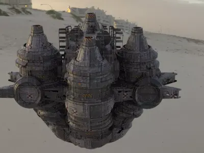 Sci fi Floating platform base 5  3D model